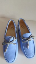  Mocassini nuovi originali Tod's Gommino pelle lavanda azzurro chiaro taglia 36,5