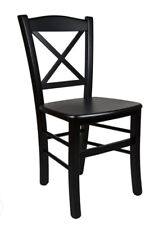 Sedia Moderna Venezia Croce NERO BIANCO NOCE Seduta legno Cucina Ristorante