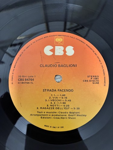Claudio baglioni strada - lp,