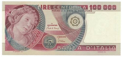 100000 lire banca - lire,