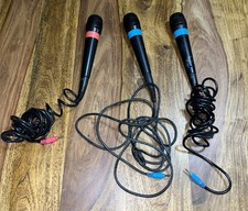 Singstar Microphone TRE PEZZI PlayStation 2 3 PS2 PS3 Blue NO USB DONGLE