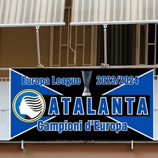 STRISCIONE 46 Atalanta Europa League BANNER PVC 2X1 M CON OCCHIELLI ALTA QUALITA
