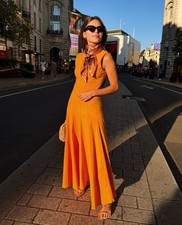 Maxi abito midi gonna balza