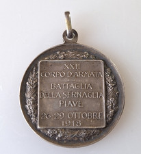 MEDAGLIA REGIO ESERCITO BATTAGLIA DELLA SERNAGLIA ARGENTO WW1