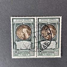 ITALIA COLONIE EMISSIONI GENERALI AEREA 1932 DANTE ALIGHIERI COPPIA USATA