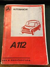 AUTOBIANCHI A 112 MANUALE LIBRETTO USO E MANUTENZIONE  IV/1975 epoca 19ª edizion
