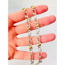 Collana Vintage Tiffany & Co. Oro Giallo 18k Curb Catena Maglia Argento Sterling