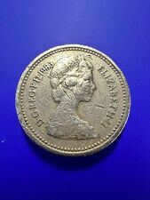 Rare One Pound 1983 Queen Elizabeth II Coin Error "Decus Et Tutamen" Upside Down