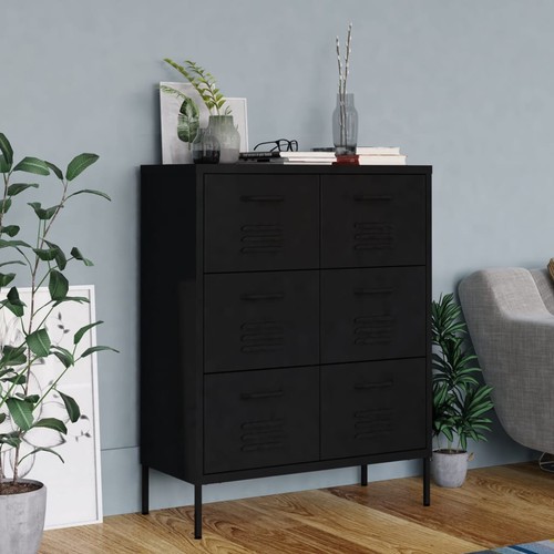 Cassettiera nera 80x35x101 - cassettiera, 80x35x101,5