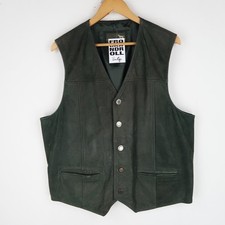 Gilet gilet gilet vintage in pelle taglia L (V2194)