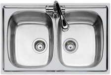 Foster S1000 1279560 Lavello Cucina 2 Vasche Acciaio Inox Moderno 79x50 cm