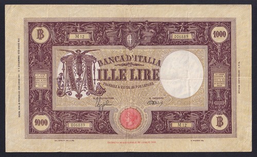 Banconota italia 1000 - italia,