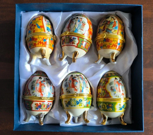 Uova decorative porcellana - uova,
