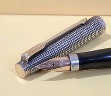 Parker 75 Cisele Silver sterling 925 USA Fountain Pen 14k Nib Gold 