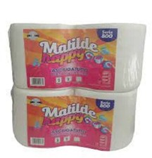 4 Rotoloni Di Carta Bobine 800 Strappi Asciugatutto In Cellulosa Bobina Rotoli