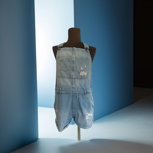 Salopette jeans donna corta - salopette,