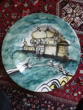 REMO BRINDISI DIPINTO SU PIATTO TERRACOTTA 'VENEZIA'