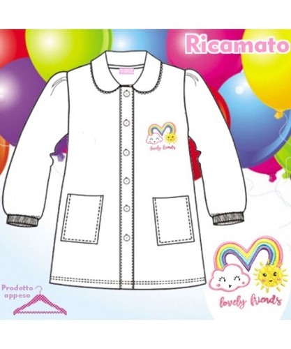 Grembiule bianco bambina - bianco,