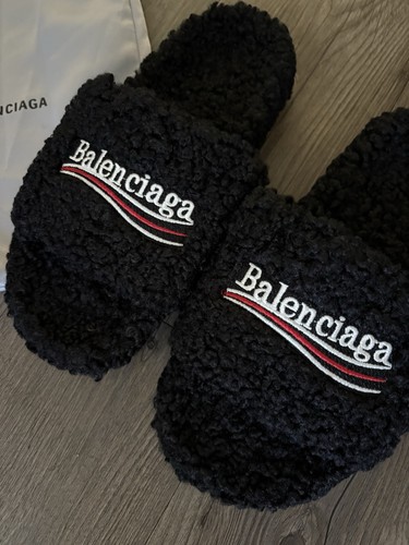 Balenciaga logo sherpa slide - balenciaga,