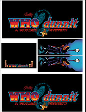 KIT COMPLETO DECALS CABINET FLIPPER PINBALL WHO DUNNIT BALLY