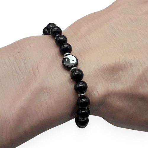 Bracciale yin yang - yang, onice