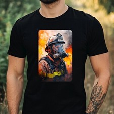 T-shirt uomo pompiere ritratto