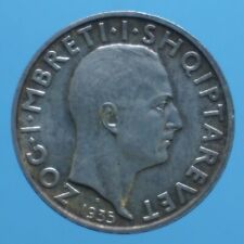 ALBANIA ZOG I 2 FRANGA ARI 1935 ARGENTO SILVER COIN qFDC CURRENCY NUMISMATICA