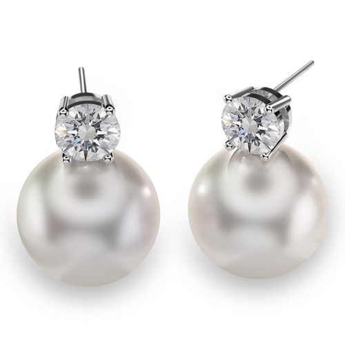 Studs moissanite con perle - con,