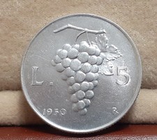 REPUBBLICA  5 LIRE 1950 UVA