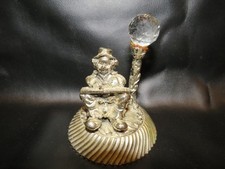 vecchio CLOWN PAGLIACCIO CON PIANOFORTE LAMPIONE SWAROVSKY placcato argento 925