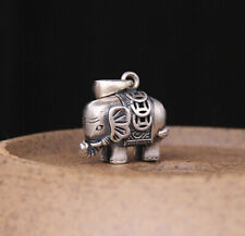 B25 Rimorchio Elefante Con Coperta Decorata In Argento Sterling 925