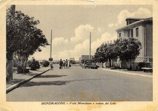 01751) CARTOLINA MONDRAGONE VIALE MARECHIARO LIDO ANIMATA VIAGGIATA CASERTA
