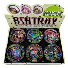 POSACENERE PORTACENERE IN VETRO TESCHIO ROTONDO PER BAR PUB RISTORANTE ESTERNO