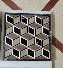 Tavolo centro intarsiato angolo caffè 12" estremità laterale marmo mosaico antico o1