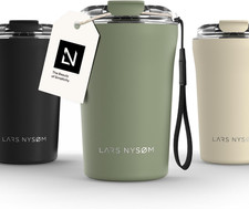 Tazza Termica per Caffè Thermo Coffee Mug-To-Go Con Cinturino & Coperchio in Tri