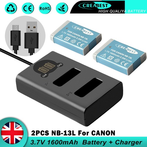 1600mah 13l batteria e - 2x, nb-13l