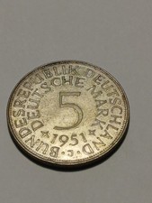 5 MARCHI ARGENTO GERMANIA 1951