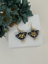 Orecchini  Coffe    in ceramica di Caltagirone  Artigianale