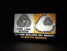 INSEGNA LUMINOSA DA BANCO PURA LANA VERGINE EPOCA 60 70 VINTAGE PUBBLICITA PROMO