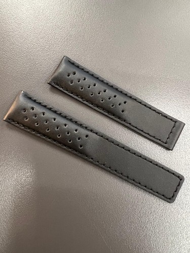 Black leather strap 18mm - black,