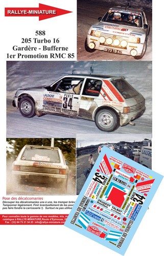 Decals ref 0588 peugeot - 1/43,