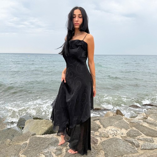 Maxi abito vintage nero - , a
