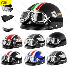 Casco moto retrò CASCHI OCCHIALI casco auto d'epoca occhiali a mezza calotta sci