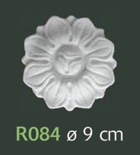 Rosone in gesso bianco per