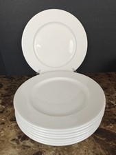 Set di 8 piatti Dudson Fine White Stoke-on-Trent bianchi Inghilterra 11 3/8"