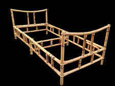 TELAIO LETTO SINGOLO IN BAMBU' RATTAN GIUNCO DI OTTIMA QUALITA' ANNI 60/70
