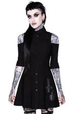 Killstar Gothic Goth Punk Minikleid Hemdkleid - Paranormal Schwarz