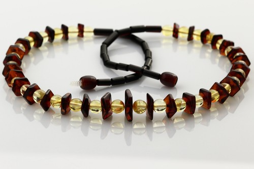 Collana con perle piatte - , tonde