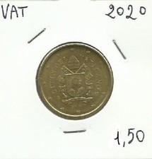 °50 CENTESIMI VATICANO anno 2020 - circolate MB (*vedi foto)°