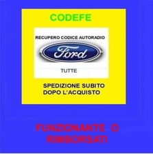 CODICE AUTORADIO RADIO PIN FORD serieV e M, con istruzioni DO SUBITO IL CODE